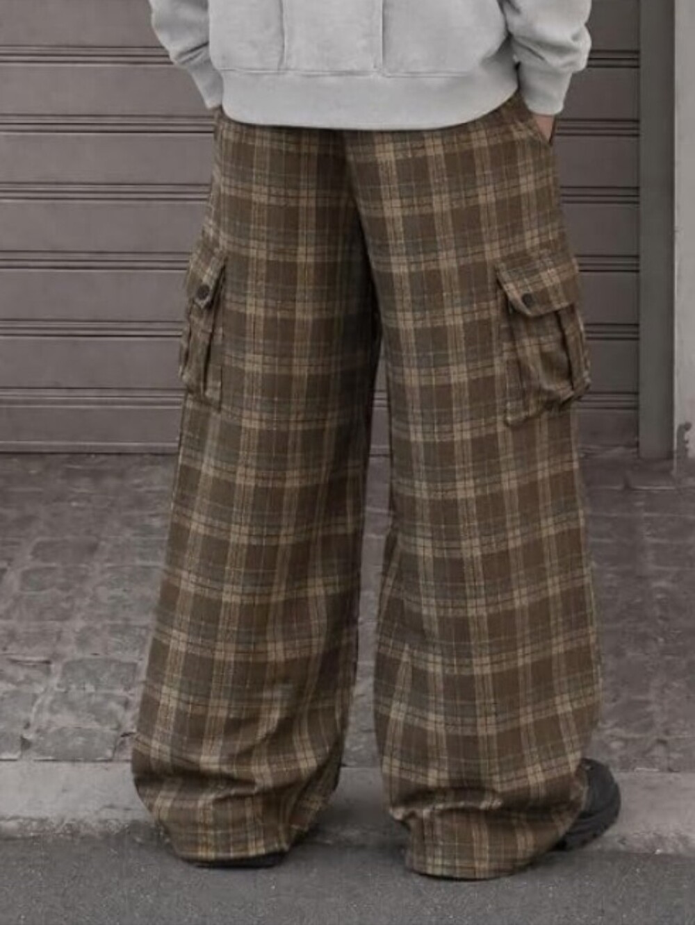 NIB Aelfric Eden Plaid Cargo Pants  Wide Leg Baggy Barrel Flannel Y2K - Picture 9 of 11